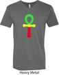 Rasta Ankh Mens V-Neck Shirt