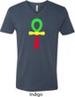 Rasta Ankh Mens V-Neck Shirt