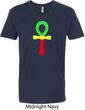 Rasta Ankh Mens V-Neck Shirt