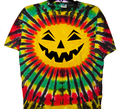 tie dye jack o lantern shirt
