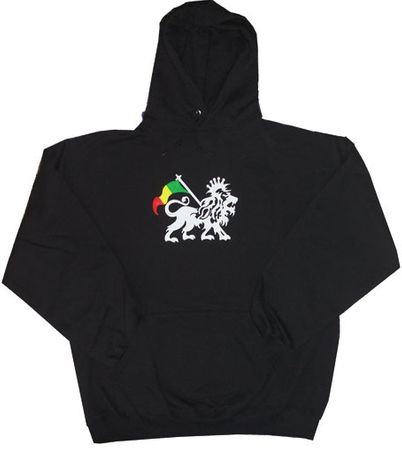 Rasta Lion Adult Unisex Black Hooded Hoody Hoodie Sweatshirt