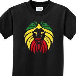 Rasta Lion Head Kids Shirts