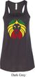 Rasta Lion Head Ladies Flowy Racerback Tanktop