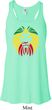 Rasta Lion Head Ladies Flowy Racerback Tanktop