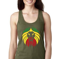 Rasta Lion Head Ladies Ideal Tank Top Rasta Lion Head Ladies Ideal Tank Top