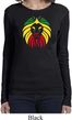 Rasta Lion Head Ladies Long Sleeve Shirt