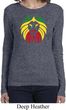 Rasta Lion Head Ladies Long Sleeve Shirt
