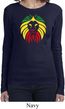 Rasta Lion Head Ladies Long Sleeve Shirt