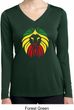Rasta Lion Head Ladies Moisture Wicking Long Sleeve Shirt