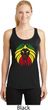 Rasta Lion Head Ladies Moisture Wicking Racerback Tank Top