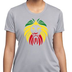 Rasta Lion Head Ladies Moisture Wicking Shirt Rasta Lion Head Ladies Moisture Wicking Shirt