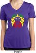 Rasta Lion Head Ladies Moisture Wicking V-neck Shirt