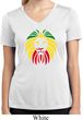 Rasta Lion Head Ladies Moisture Wicking V-neck Shirt