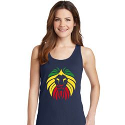 Rasta Lion Head Ladies Tank Top Rasta Lion Head Ladies Tank Top