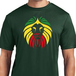 Rasta Lion Head Mens Moisture Wicking Shirt