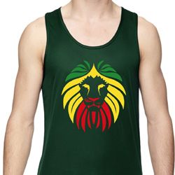 Rasta Lion Head Mens Moisture Wicking Tanktop