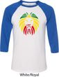 Rasta Lion Head Mens Raglan Shirt