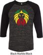 Rasta Lion Head Mens Raglan Shirt
