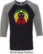 Rasta Lion Head Mens Raglan Shirt
