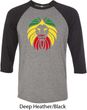 Rasta Lion Head Mens Raglan Shirt
