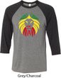 Rasta Lion Head Mens Raglan Shirt