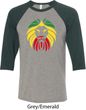Rasta Lion Head Mens Raglan Shirt
