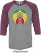 Rasta Lion Head Mens Raglan Shirt