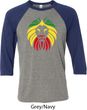 Rasta Lion Head Mens Raglan Shirt