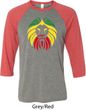 Rasta Lion Head Mens Raglan Shirt