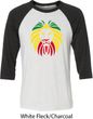 Rasta Lion Head Mens Raglan Shirt