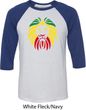 Rasta Lion Head Mens Raglan Shirt
