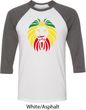Rasta Lion Head Mens Raglan Shirt