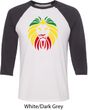 Rasta Lion Head Mens Raglan Shirt