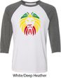 Rasta Lion Head Mens Raglan Shirt