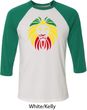 Rasta Lion Head Mens Raglan Shirt