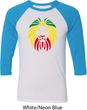 Rasta Lion Head Mens Raglan Shirt
