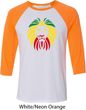 Rasta Lion Head Mens Raglan Shirt