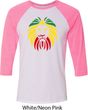 Rasta Lion Head Mens Raglan Shirt