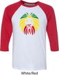 Rasta Lion Head Mens Raglan Shirt