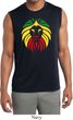 Rasta Lion Head Mens Sleeveless Moisture Wicking Shirt