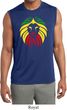 Rasta Lion Head Mens Sleeveless Moisture Wicking Shirt
