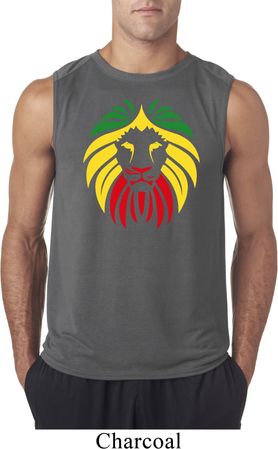 Rasta Lion Head Mens Sleeveless Shirt