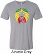 Rasta Lion Head Mens Tri Blend Crewneck Shirt
