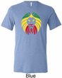 Rasta Lion Head Mens Tri Blend Crewneck Shirt
