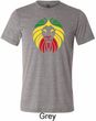 Rasta Lion Head Mens Tri Blend Crewneck Shirt