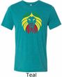 Rasta Lion Head Mens Tri Blend Crewneck Shirt