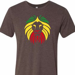 Rasta Lion Head Mens Tri Blend Crewneck Shirt