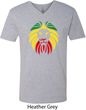Rasta Lion Head Mens V-Neck Shirt