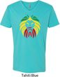 Rasta Lion Head Mens V-Neck Shirt