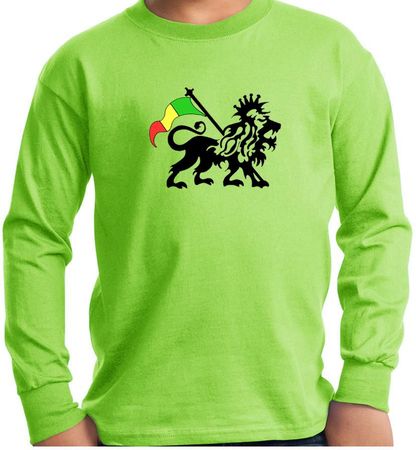 Rasta Lion Kids Shirt Long Sleeve Shirt